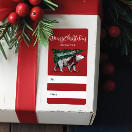 メリークリスマスの白くま配達ギフトのラベル ラベル