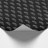 メリークリスマスの白黒の脚本書道 ラッピングペーパー (角)