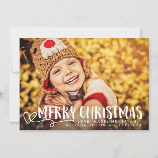 メリークリスマスの白2018休日の写真の上敷 シーズンカード (正面)