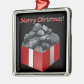 メリークリスマスの石炭の現在 メタルオーナメント (左)