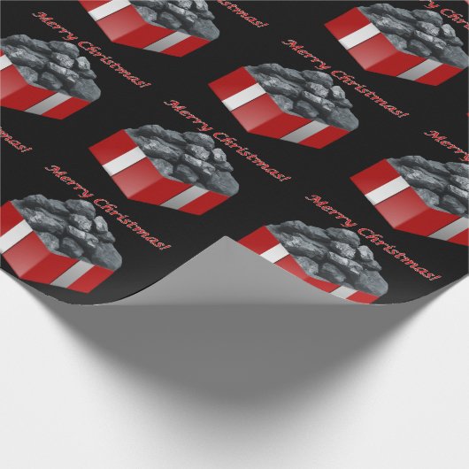 メリークリスマスの石炭の現在 ラッピングペーパー (角)