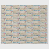 メリークリスマスの砂の男のビーチ ラッピングペーパー (フラット)