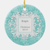 メリークリスマスの祖母および祖父の休日の写真 セラミックオーナメント (裏面)