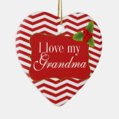 メリークリスマスの祖母のシェブロンの写真 セラミックオーナメント (右)