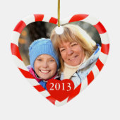 メリークリスマスの祖母のシェブロンの写真 セラミックオーナメント (裏面)