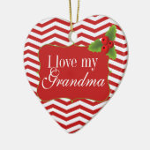 メリークリスマスの祖母のシェブロンの写真 セラミックオーナメント (左)