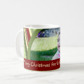 メリークリスマスの祖母のマグを縞で飾ります コーヒーマグカップ (正面左)