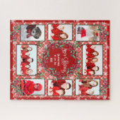 メリークリスマスの祖母の家族の写真コラージュ ジグソーパズル (横)