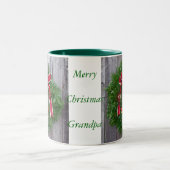 メリークリスマスの祖父 ツートーンマグカップ (中央)