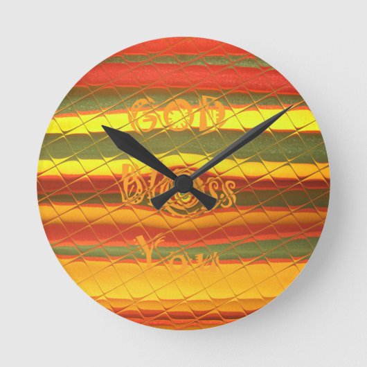 メリークリスマスの神は着色しますデザインを賛美します ラウンド壁時計 (正面)