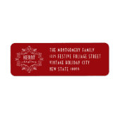 メリークリスマスの紅葉アールデコの休日の住所 ラベル (正面)