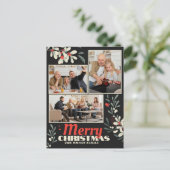 メリークリスマスの紅葉ファミリーフォトコラージュ シーズンポストカード (スタンド正面)