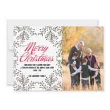 メリークリスマスの紙の写真カード
