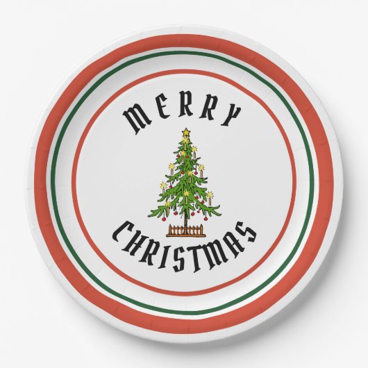 メリークリスマスの紙皿 ペーパープレート (正面)