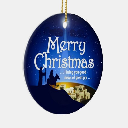 メリークリスマスの素晴らしい喜びのルークの2:10のオーナメント セラミックオーナメント (右)