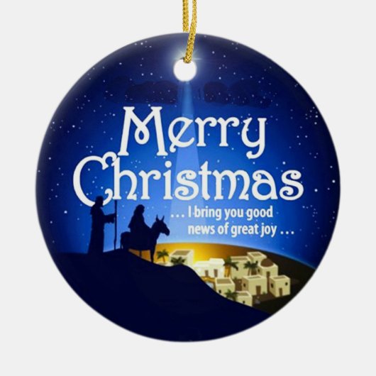 メリークリスマスの素晴らしい喜びのルークの2:10のオーナメント セラミックオーナメント (正面)