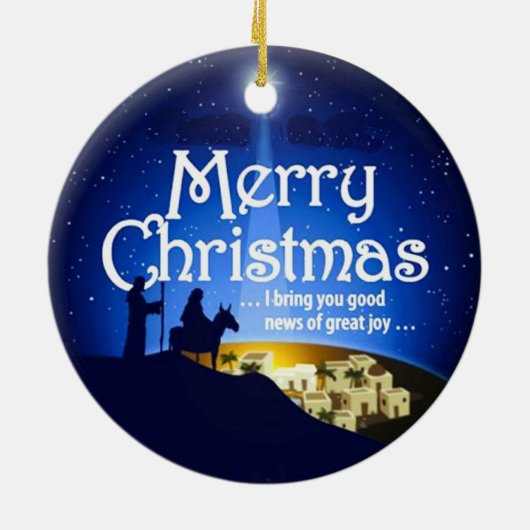 メリークリスマスの素晴らしい喜びのルークの2:10のオーナメント セラミックオーナメント (裏面)