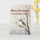 メリークリスマスの素晴らしい姉妹の水色 カード (黄色い花)