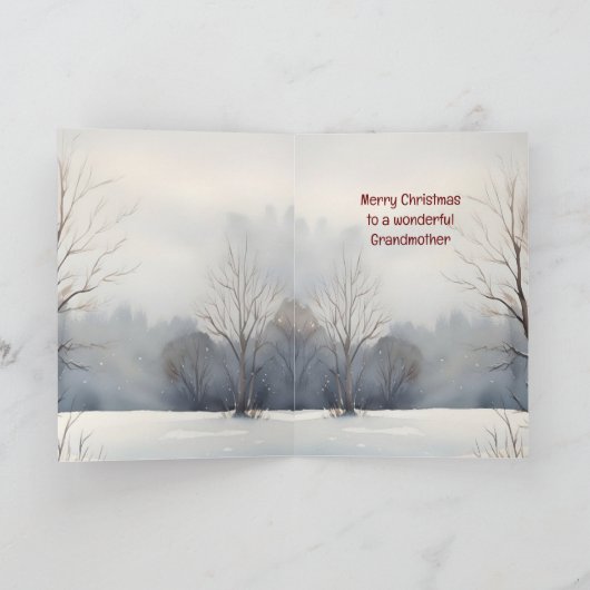 メリークリスマスの素晴らしい祖母の水色 カード (内部)