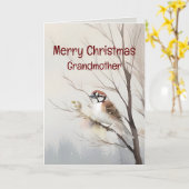 メリークリスマスの素晴らしい祖母の水色 カード (黄色い花)