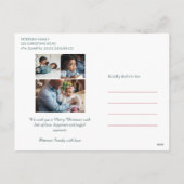 メリークリスマスの素朴なモダンフローラ4枚の写真 シーズンポストカード (裏面)