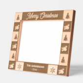 メリークリスマスの素朴な休日の写真は木製エッチング レーザー彫刻フレーム (左)
