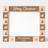 メリークリスマスの素朴な休日の写真は木製エッチング レーザー彫刻フレーム (正面)