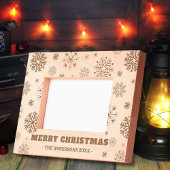 メリークリスマスの素朴な休日の写真は木製エッチング レーザー彫刻フレーム