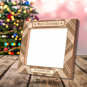 メリークリスマスの素朴な休日の写真は木製エッチング レーザー彫刻フレーム