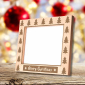 メリークリスマスの素朴な休日の写真は木製エッチング レーザー彫刻フレーム