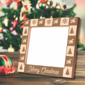メリークリスマスの素朴な休日の写真は木製エッチング レーザー彫刻フレーム