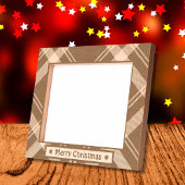 メリークリスマスの素朴な休日の写真は木製エッチング レーザー彫刻フレーム