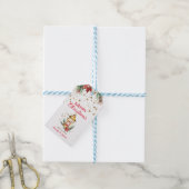 メリークリスマスの素朴な水の色の金ゴールド灯 ギフトタグ (より糸付き)