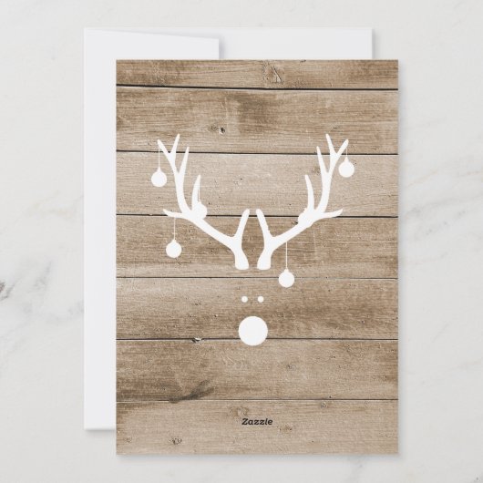 メリークリスマスの素朴な茶色の木の写真カード シーズンカード (裏面)