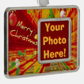 メリークリスマスの組み立てられたオーナメント シルバープレートフレームオーナメント (右)