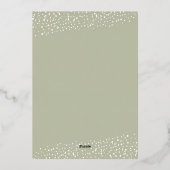 メリークリスマスの緑のシルバー 箔シーズンカード (裏面)