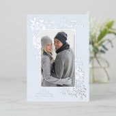 メリークリスマスの緑のシルバー 箔シーズンカード (立ち正面)