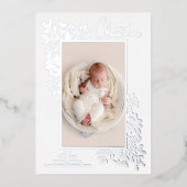 メリークリスマスの緑のシルバー 箔シーズンカード (正面)