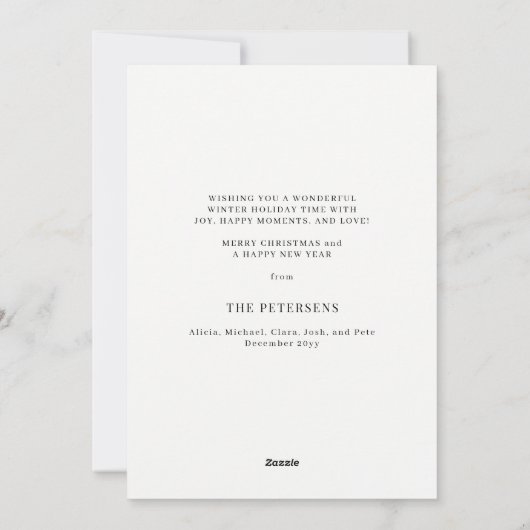 メリークリスマスの緑の写真 シーズンカード (裏面)