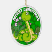 メリークリスマスの緑ヘビ セラミックオーナメント (右)