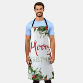 メリークリスマスの緑 エプロン (着用した状態)