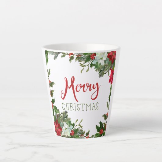 メリークリスマスの緑 カフェラテマグ (正面)