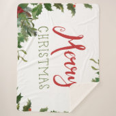 メリークリスマスの緑 シェルパブランケット (正面)