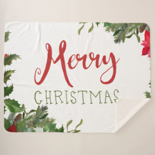 メリークリスマスの緑 シェルパブランケット