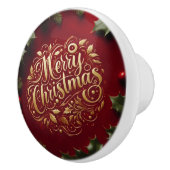 メリークリスマスの緑 セラミックノブ (右)