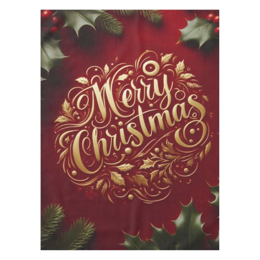 メリークリスマスの緑 テーブルクロス (正面)