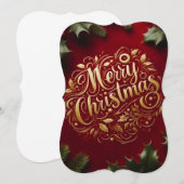メリークリスマスの緑 ノートカード (正面/裏面)