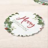 メリークリスマスの緑 ペーパーコースター (アングル)