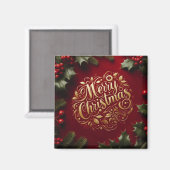 メリークリスマスの緑 マグネット (正面/裏面)