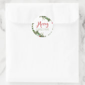 メリークリスマスの緑 ラウンドシール (バッグ)